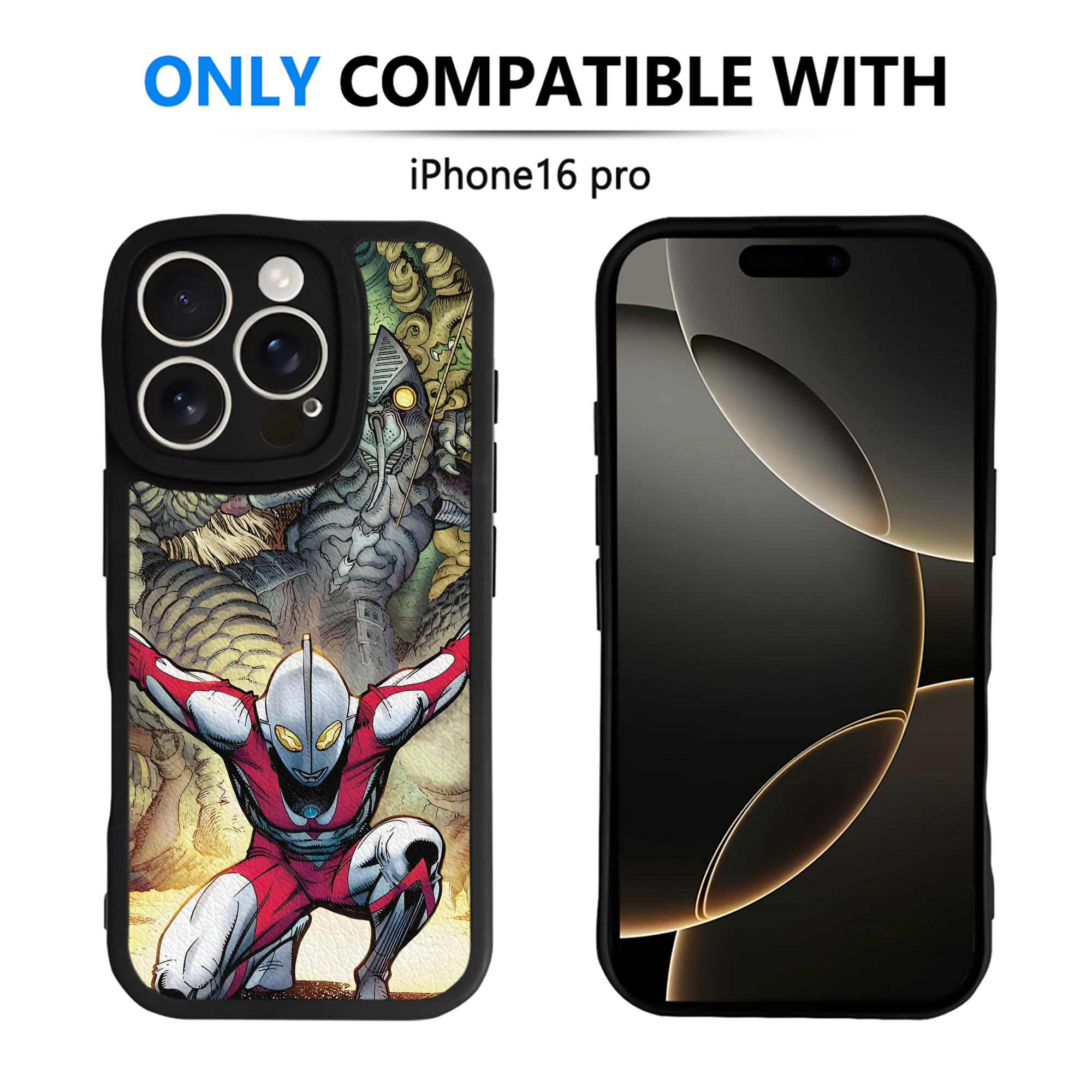 （画像用） ウルトラマン Ultraman 【iPhone 16シリーズ対応】シリコンスマホケース（レザー調） 材質：シリコン